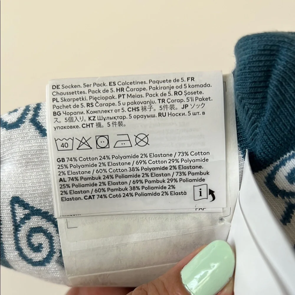 H&M 5 pack Naruto Orange and Blue Socks kids 6-7.5